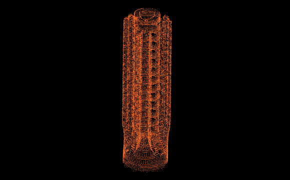3D pointcloud of a ball-bearing slide BallBearingSlideCloud